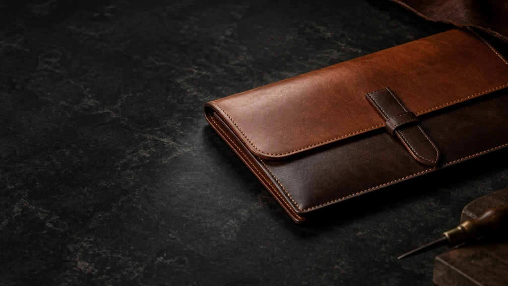 Кожаный аксессуар D&M Leather Lab с застежкой и аккуратной строчкой